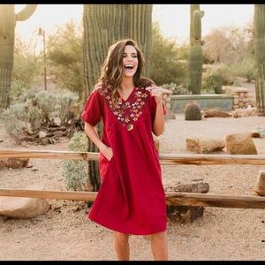 NWOT Embroidered Linen Dress